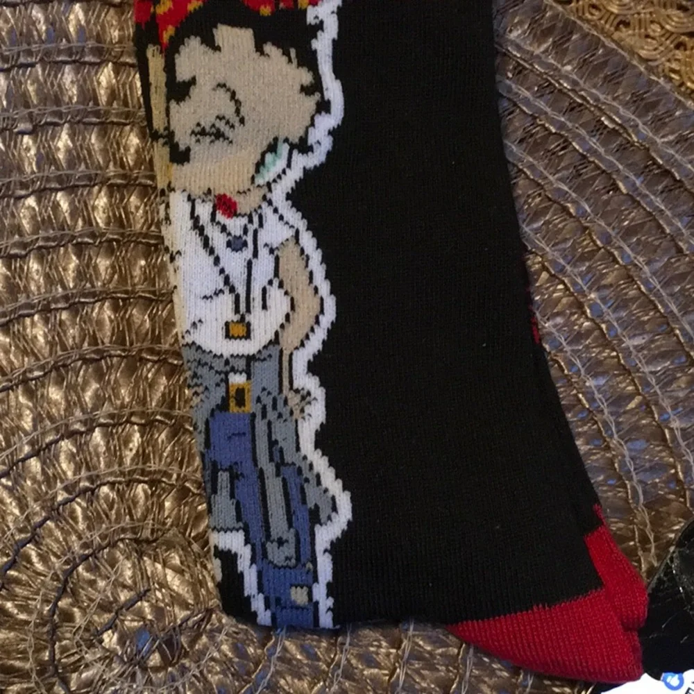 Betty Boop Black and Red Graphic Crew Socks